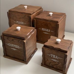 Wooden counter canisters
